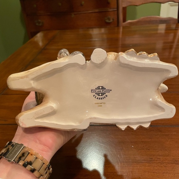 Fitz and Floyd Santa deer lidded trinket box from Georgian collection - Picture 14 of 17